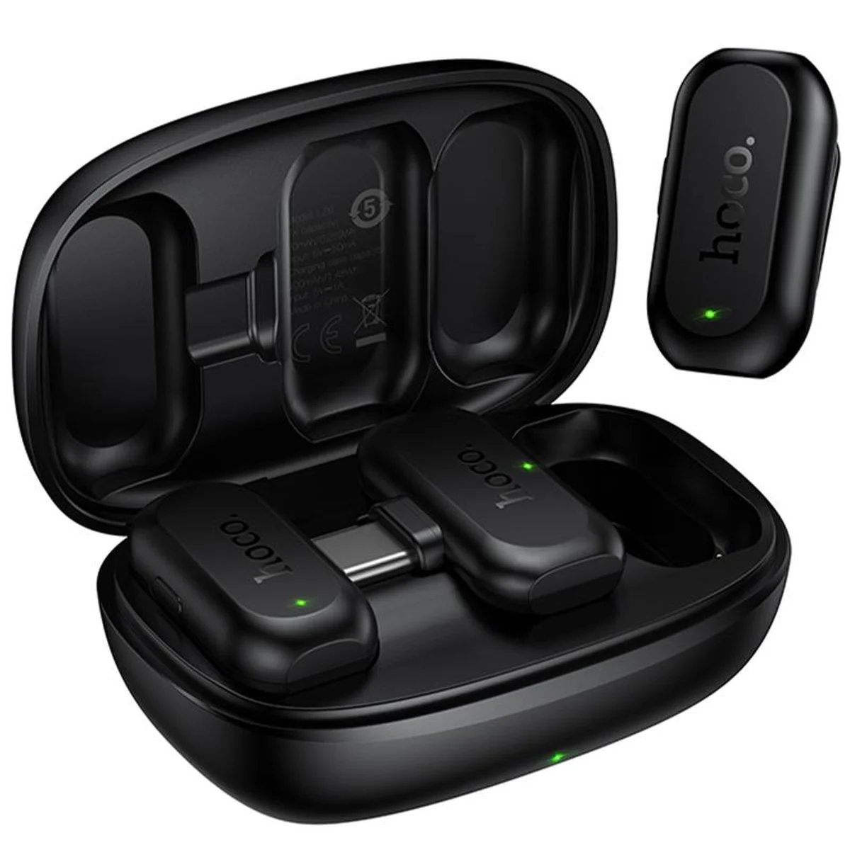 Петличный беспроводной микрофон Hoco L26 Dual-mic Smart AI (Type-C) Black