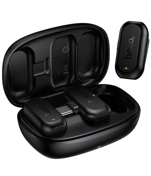 Петличный беспроводной микрофон Hoco L26 Dual-mic Smart AI (Type-C) Black