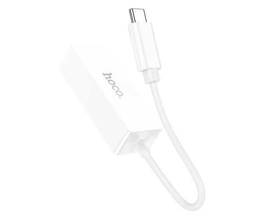 Переходник Hoco UA22 Acquire Type-C ethernet adapter (100 Mbps) White