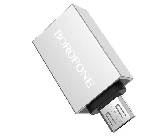 Переходник Borofone BV2 OTG to MicroUSB Серебряный