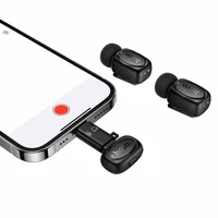 Петличный беспроводной микрофон Hoco L19 Graceful dual-mic 2in1 (Lightning/Type-C) Black