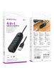 Переходник Borofone DH6 Erudite 4in1 Gigabit Ethernet (USB to USB3.0*3+RJ45) (0.2m) Black