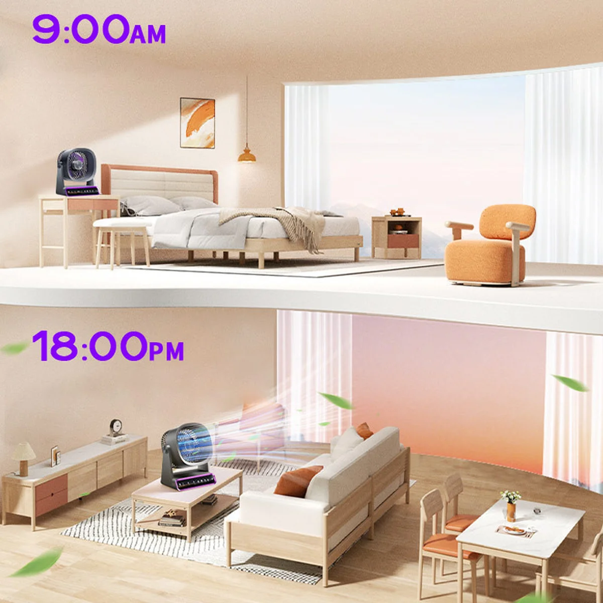 Настольный вентилятор F16 Smart 4000mAh Black