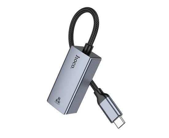 Интернет адаптер Hoco UA37 1000 Mbps (Type-C to RJ45) Metal gray