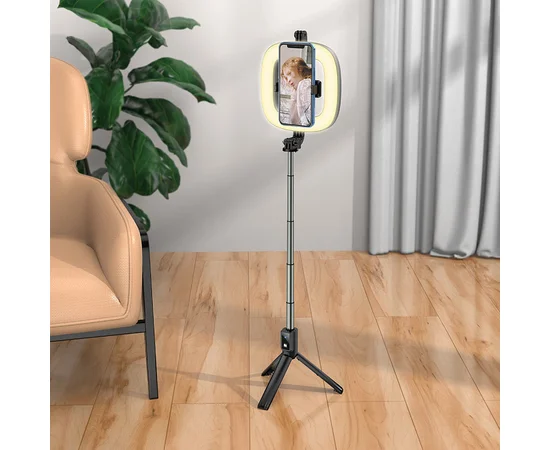 Кольцевая лампа с держателем Hoco LV03 Plus Черный