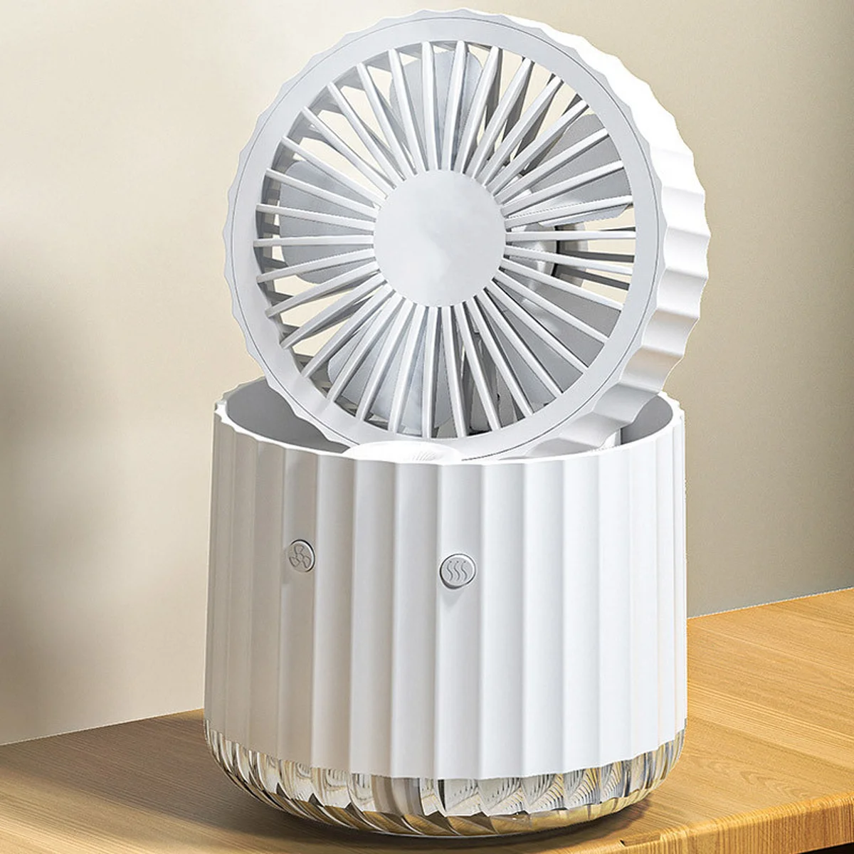 Настольный вентилятор Rapid Cooling 3in1 с водяным охлаждением и подсветкой 1200 mAh White