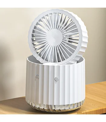 Настольный вентилятор Rapid Cooling 3in1 с водяным охлаждением и подсветкой 1200 mAh White