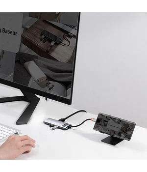 Перехідник HUB Baseus Metal Gleam Series 7-in-1 Multifunctional (WKWG020113) Сірий