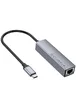 Переходник HUB Hoco HB34 Easy link Type-C Gigabit network adapter (Type-C to USB3.0*3+RJ45) Metal gray