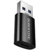 Переходник Borofone BV26B USB Male to Type-C Female USB3.0 Black