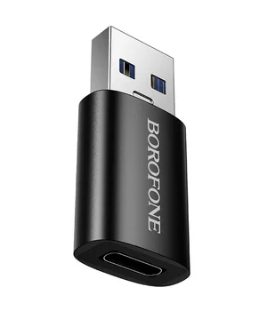 Перехідник Borofone BV26B USB Male to Type-C Female USB3.0 Black