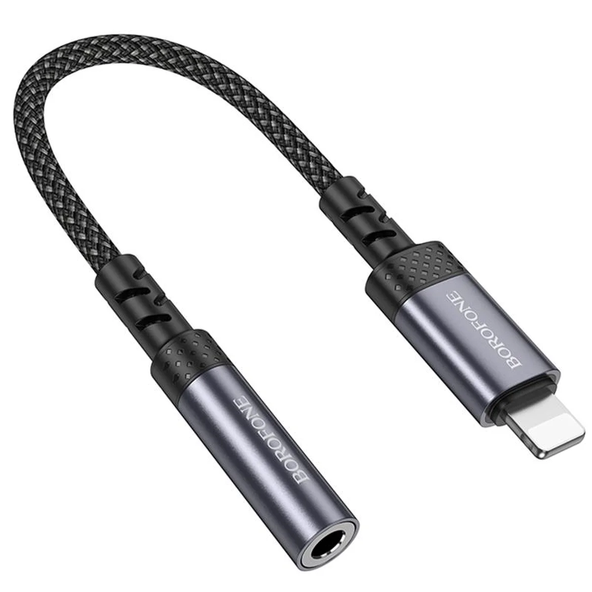 Переходник Borofone BV24 Graceful Lightning to 3.5mm Metal grey