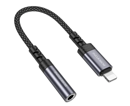 Переходник Borofone BV24 Graceful Lightning to 3.5mm Metal grey