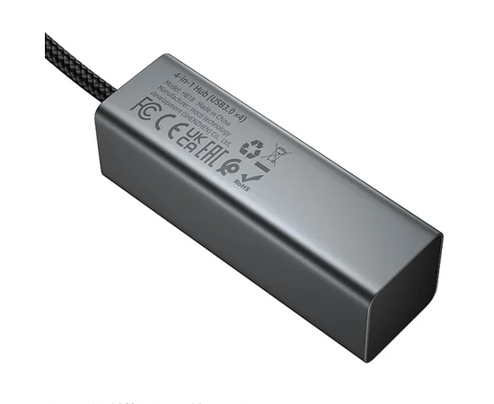 Переходник HUB Hoco HB1B 4in1 (USB to 4xUSB 3.0) (1m) Metal gray