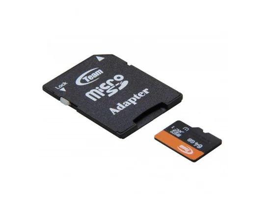 Карта памяти Team microSDXC UHS-1 64 GB Class 10 + SD adapter Черный
