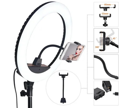 Кольцевая лампа RL-14 36 см, 360 диодов (с сумкой) Черный