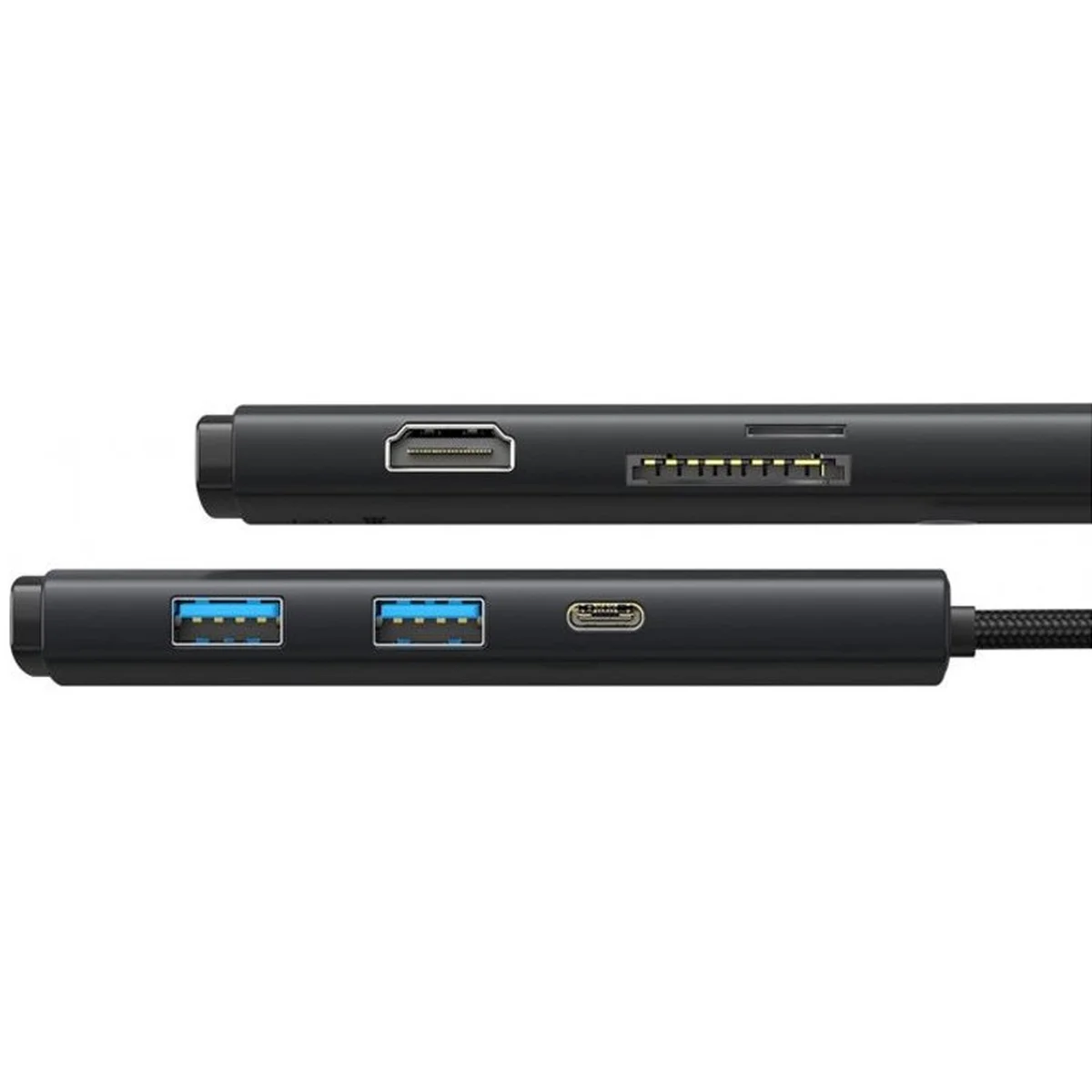 Переходник HUB Baseus Lite Series 6in1 (Type-C to HDMI + 2xUSB 3.0 + PD+SD/TF) (WKQX05) Black