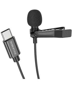 Микрофон петличный Borofone BFK11 Elegant lavalier Type-C (2m) Black Микрофон петличный Borofone BFK11 Elegant lavalier Type-C (2m) Black