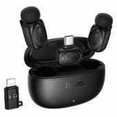 Петличний бездротовий мікрофон Hoco L19 Graceful dual-mic 2in1 (Lightning/Type-C) Black