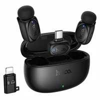 Петличный беспроводной микрофон Hoco L19 Graceful dual-mic 2in1 (Lightning/Type-C) Black
