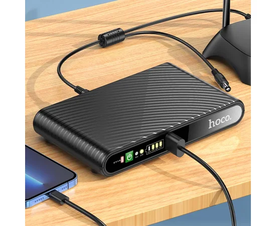 Источник бесперебойного питания Hoco DB63 Portable DC UPS для роутеров 5V/9V/12V 10000 mAh Black