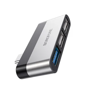 Переходник Borofone DH1 Type-C to USB Черный / Серебряный Переходник Borofone DH1 Type-C to USB Черный / Серебряный