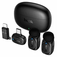 Петличный беспроводной микрофон Hoco L19 Graceful dual-mic 2in1 (Lightning/Type-C) Black