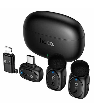 Петличный беспроводной микрофон Hoco L19 Graceful dual-mic 2in1 (Lightning/Type-C) Black Петличный беспроводной микрофон Hoco L19 Graceful dual-mic 2in1 (Lightning/Type-C) Black