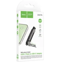 Переходник Hoco UA47A Type-C male to Type-C female adapter Black