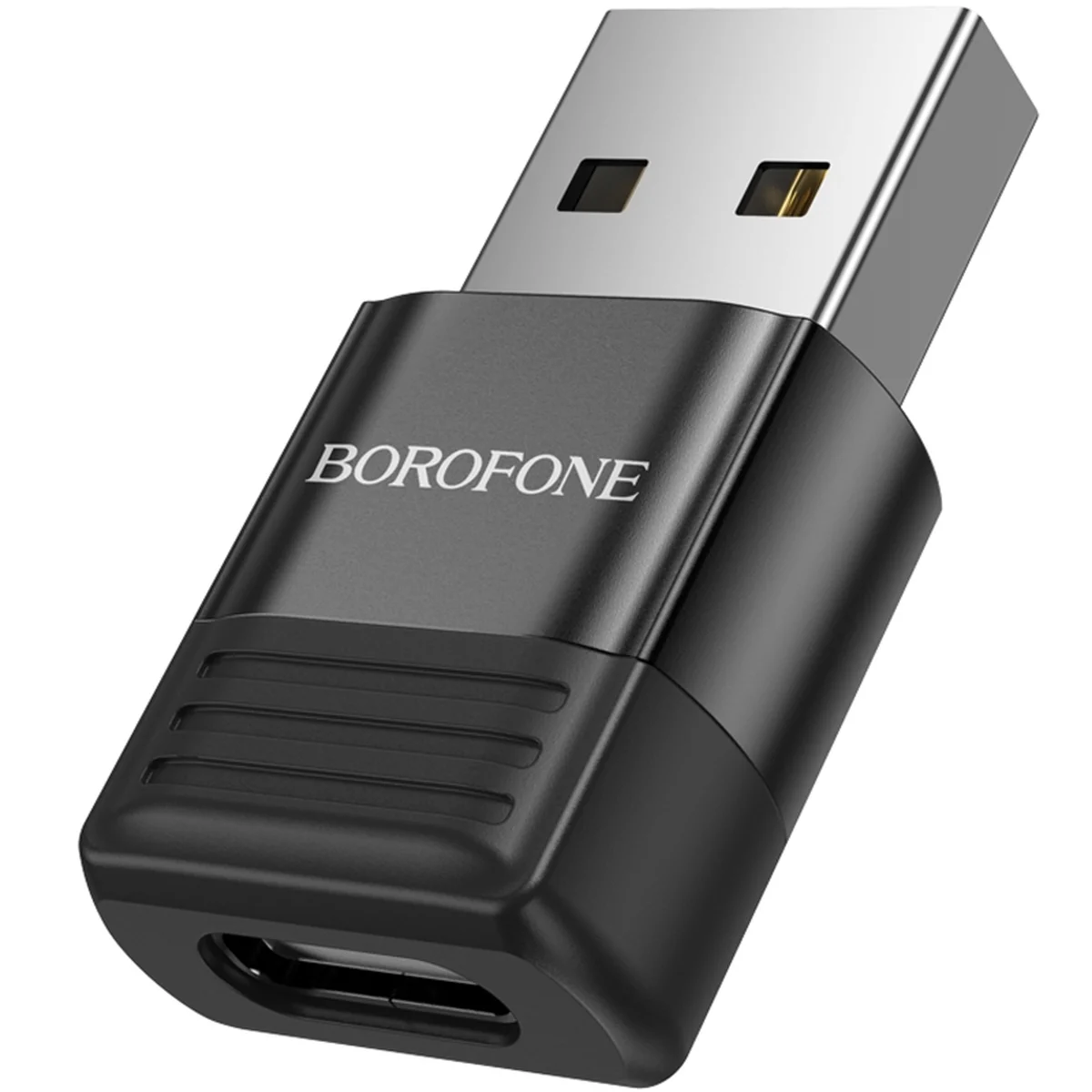 Переходник Borofone BV18 USB male to Type-C female USB2.0 Black