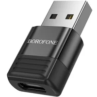 Переходник Borofone BV18 USB male to Type-C female USB2.0 Black