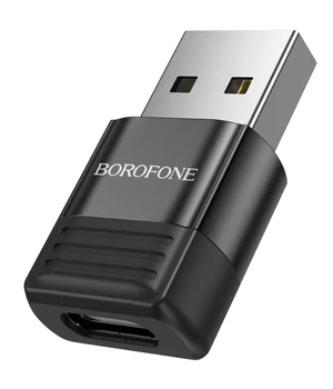 Перехідник Borofone BV18 USB male to Type-C female USB2.0 Black
