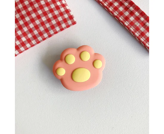 Держатель для телефона 3D Лапа Оранжевая / желтая