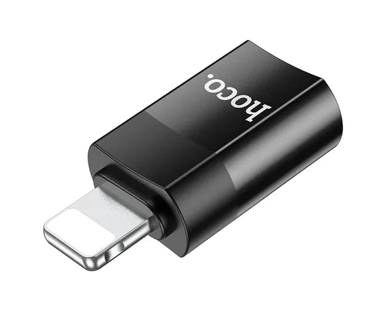 Переходник Hoco UA17 Lightning Male to Type-C Female USB2.0  Черный