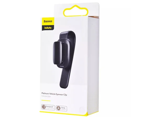 Держатель в машину для очков Baseus Platinum Vehicle (champing type) (ACYJN) Черный