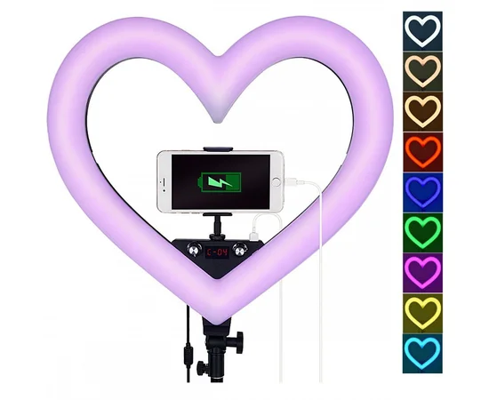 Кольцевая лампа Black Heart, d-18, 48 см Черный