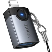 Переходник Hoco UA46 Lightning Male to USB Female USB2.0 Metal gray