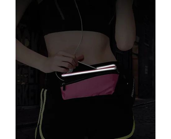 Спортивная сумка на пояс Haissky с карманом для бутылки Розовый