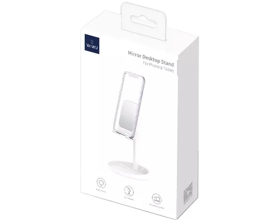 Універсальний тримач для смартфона із дзеркалом WIWU Mirror Desktop Stand ZM201 Білий