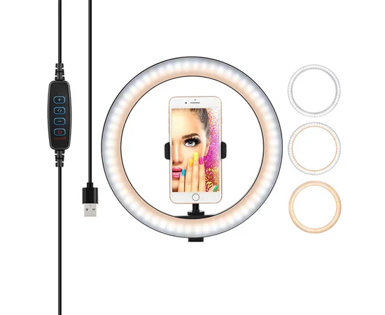 Кольцевая лампа M-33 32см с держателем, без подставки Черный