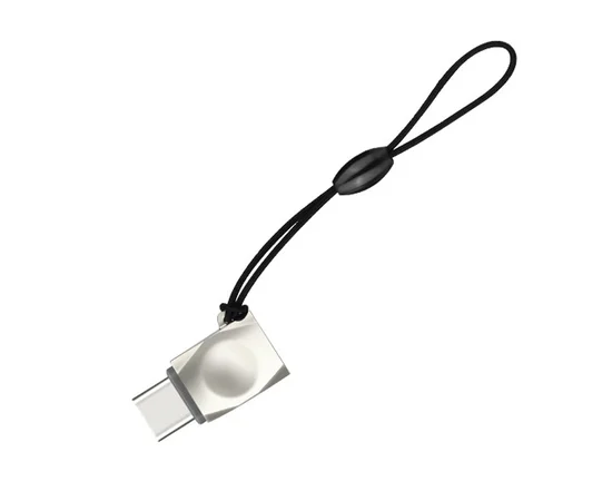 Переходник Hoco UA8 MicroUSB to Type-C Стальной