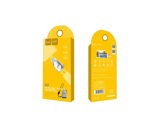 Переходник Hoco UA10 OTG USB to MicroUSB Стальной