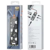 Переходник HUB WIWU Cyber hub CB008 8 in 1 Grey