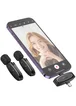 Петличный беспроводной микрофон Hoco L15 Dual-mic clip-on wireless digital (Lightning/Type-C) Black