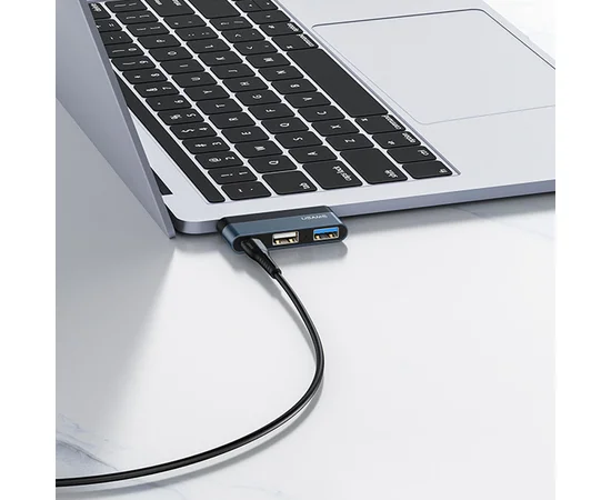 Переходник HUB Usams US-SJ490 Type-C Mini Hub (2USB port + Type-C) Темно-серый