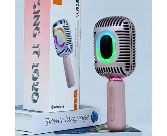Караоке Микрофон-колонка KMC650 Pink