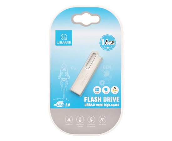 Флеш накопитель USAMS US-ZB097 16Gb Aluminum Alloy USB High Speed Flash Серебряный
