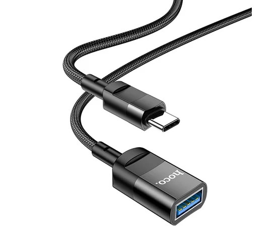 Переходник Hoco U107 Type-C male to USB female USB3.0 Black