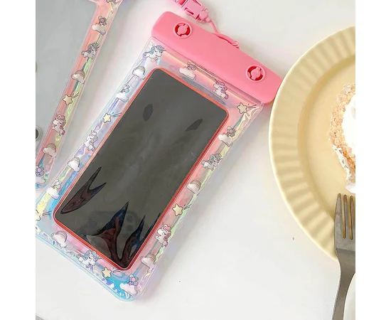 Водонепроницаемый универсальный чехол 6,5 (Girl series) Единороги/Розовый