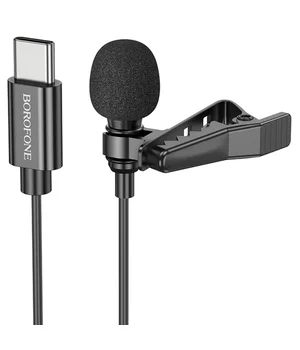 Микрофон петличный Borofone BFK11 Elegant lavalier Type-C (2m) Black Микрофон петличный Borofone BFK11 Elegant lavalier Type-C (2m) Black